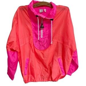Vintage OP Hot Pink/Orange Windbreaker 3/4 Zip Jacket - Junior's M